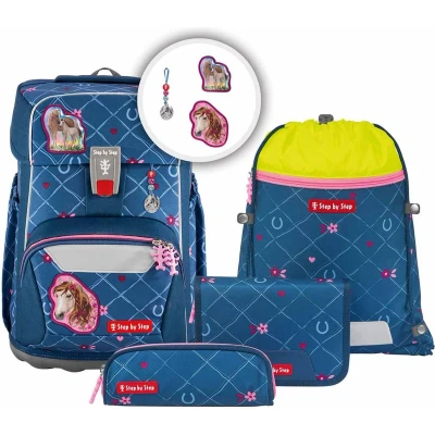Afbeelding van Step by set 5TEILIG Schooltas voor kinderen, Maat: One Size, Horse lima