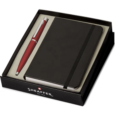 Afbeelding van Sheaffer balpen giftset VFM 9403 Excessive red chrome plated met creditcardhouder scarlet blaze SF G2940351 2