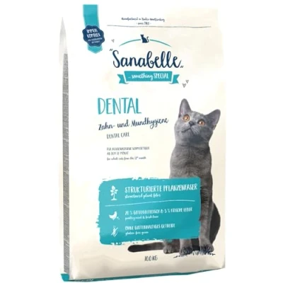 Afbeelding van Sanabelle Dental Droogvoer voor volwassen katten gebitsreiniging en gebitsverzorging 4 x 2 kg