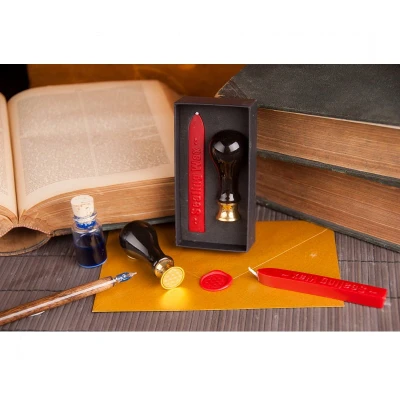 Afbeelding van Zegel set levensbloem met wax rood