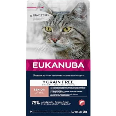 Afbeelding van 4x Eukanuba Kat Senior Graanvrij Zalm 2 kg