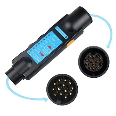 Afbeelding van AOHEWEI 13 Pin Trailer Light Plug En Socket Tester 12v Elektrische Bedrading Circuit Diagnostic Tool Connector Voor Slepen Auto Caravan