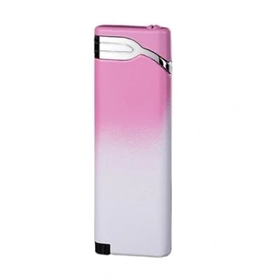 Afbeelding van Dunne aansteker, winddichte Jet Red Flame butaan aansteker (gas niet inbegrepen), draagbare fakkelaanstekers, dames dame vrouw geschenken/heren(Color:Light pink)