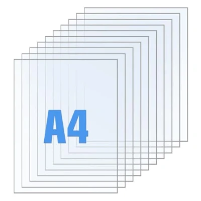 Afbeelding van 12 stuks acrylbladen, vierkante acrylplaat, acrylplaten, transparant plexiglas, acrylglas, 1 mm dik, A4 acrylplaten voor het reserveglas van fotolijst