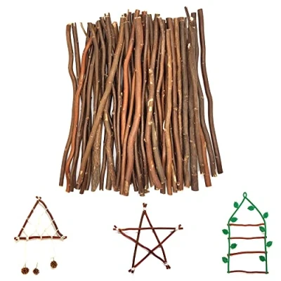 Afbeelding van ZAHD 50 stuks houten stokken, knutselhout, knutselen, stokjes om te kunst, handwerk, doe het zelf, foto rekwisieten, logsticks, tak, natuurlijk,