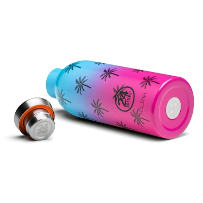 Afbeelding van Thermosfles Roze Palm Vibe 500 Ml RVS 24Bottles Pop Collection 7,3 X 20,4 Cm