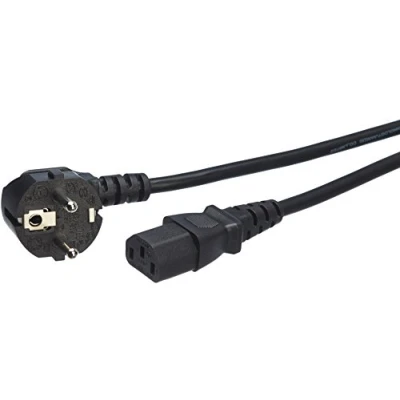 Afbeelding van Amazon Basics Stroomkabel, 18 AWG, universeel, CEE 7/7 naar IEC320C13, 1 mm diameter, zwart