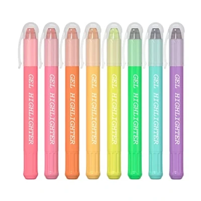 Afbeelding van Feela Gel Highlighters, 8 verschillende kleuren Bijbel markeerstiften, No Bleed Dry Highlighter Markers Study Kit, Geweldig voor Journaling, Highlighting en Studeren