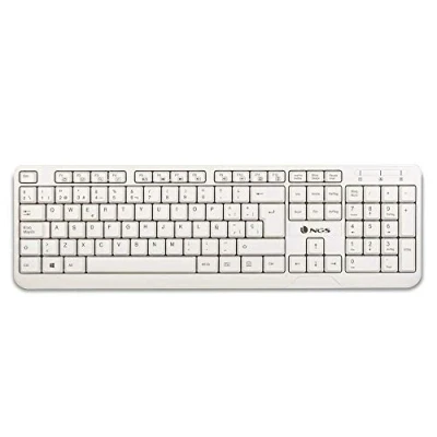 Afbeelding van NGS Spike Spanish language (QWERTY) USB keyboard with 1.4m cable, 12 multimedia keys and Plug&amp;Play function. Compatible Mac/Windows/Linux/Android/Tablet/TV. White