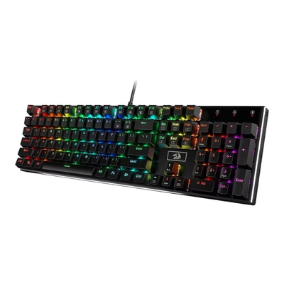 Afbeelding van Redragon K556 RGB LED backlit bedraad mechanisch gamingtoetsenbord, volledige toetsen anti ghosting met stevige zware aluminium basis, 104 standaardtoetsen bruine schakelaars, Amerikaanse lay out