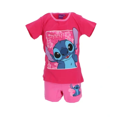 Afbeelding van Lilo &amp; Stitch Shortama Donkerroze Maat 6 Jaar