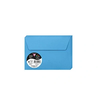 Afbeelding van Clairefontaine 5556C enveloppen, zelfklevend, formaat C6, 11,4 x 16,2 cm, 120 g/m², kleur: turquoise, uitnodigingen voor evenementen en matching, collectie pollen, premium papier, glad