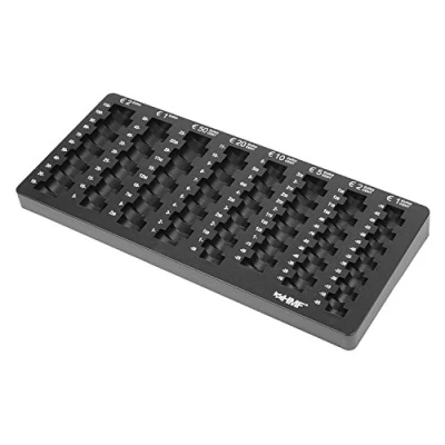 Afbeelding van HMF 2701 02 euromunt telbord afgeschuind, 34,0 x 15,0 3,0 cm, zwart