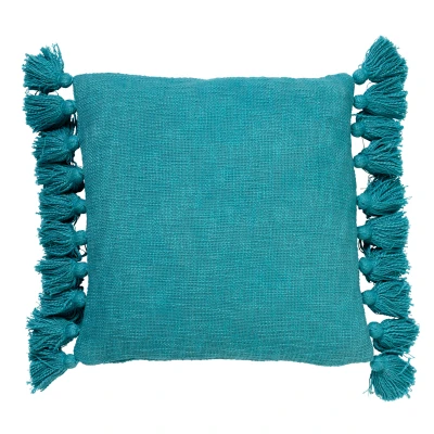 Afbeelding van Dutch Decor RUBY Kussenhoes 45x45 cm 100% katoen met flosjes Aquarelle blauw