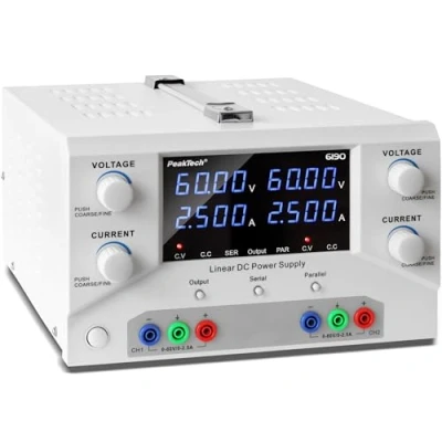 Afbeelding van Peaktech 6190 Labo voeding 2x 0 60 V / 2,5 A DC &amp; USB