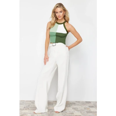 Afbeelding van Trendyol TWOSS22BZ0402 Volwassenen Vrouwen Blouse Khaki M