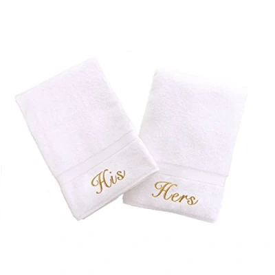 Afbeelding van Linum Huishoudtextiel gepersonaliseerde handdoek voor hem en haar, set van 2