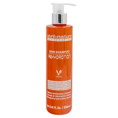 Afbeelding van abril et nature Bain Shampoo Rehydration Keratine haarshampoo 250 ml vochtshampoo voor droog haar geeft de haarvezel kracht terug anti kroes