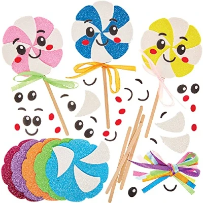 Afbeelding van Baker Ross FX703 Mix en Match Lolly Decoratie Sets Set van 8, Kinderen Schuim Kunst and Knutsel