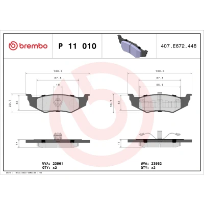 Afbeelding van Brembo Remblokset P 11 010