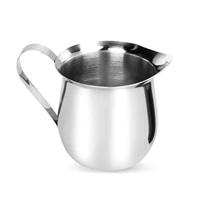 Afbeelding van Rolin Roly 1 x 90 ml RVS Bell Creamer Pitcher Mini Melkkannetje Perfect voor cappuccino saus espressomachines koffie (90ml)