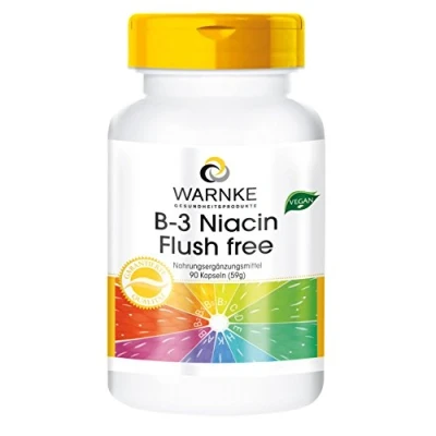 Afbeelding van B3 Niacine flush Free hoge dosering 400mg zonder 90 capsules veganist Warnke Vitalstoffe Duitse apothekerskwalitei