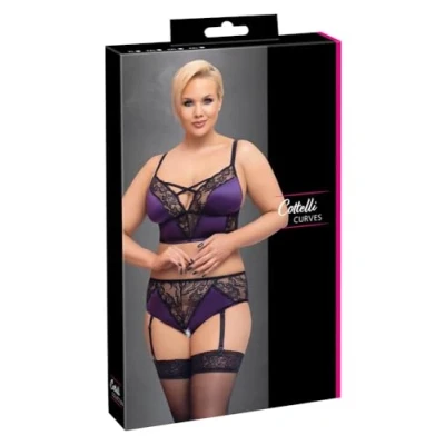 Afbeelding van Cottelli CURVES BH Set Paars/Zwart