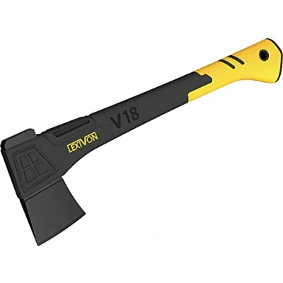 Afbeelding van LEXIVON axt, beil, 46cm, axt survival Schutzhülle inklusive, outdoor fur Garten und brennholz, camping Ergonomischer Griff, klein, Leichter Glasfaserverbund Stil (LX V18