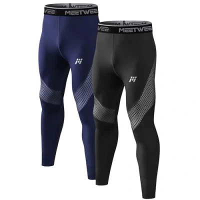 Afbeelding van MEETWEE Thermische broek voor heren, thermo ondergoed, ademend, sneldrogend, fietsen en training, skiën, hardlopen