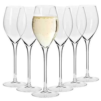 Afbeelding van KROSNO Grote Prosecco Mousserende Wijnglazen Fluiten Set van 6 280 ML Harmony Collectie Perfect voor Thuis, Restaurants en Feesten Vaatwasser Bestendig