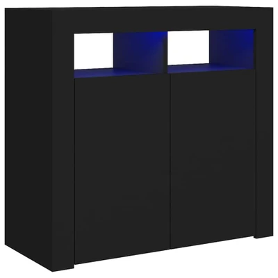 Afbeelding van Dressoir met LED verlichting 80x35x75 cm zwart