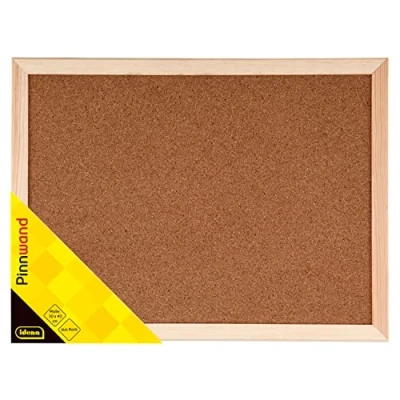 Afbeelding van Idena 568021 prikbord, met houten frame, inclusief 2 schroeven en 5 prikbordnaalden, 30 x 40 cm,