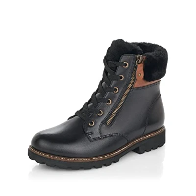 Afbeelding van Remonte Enkellaarsjes met plateauzool, Dames, Maat: 41, Schwarz/chestnut Leer