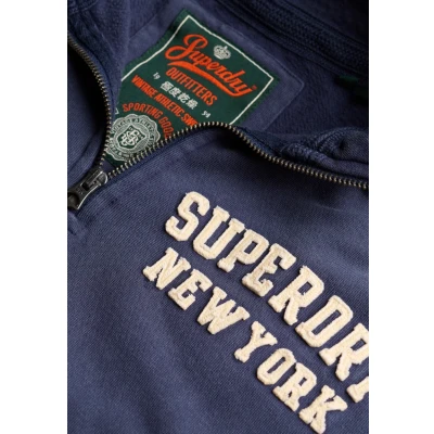 Afbeelding van Vintage Athletic Trui met Halve Rits Blauw Grootte: Xxl