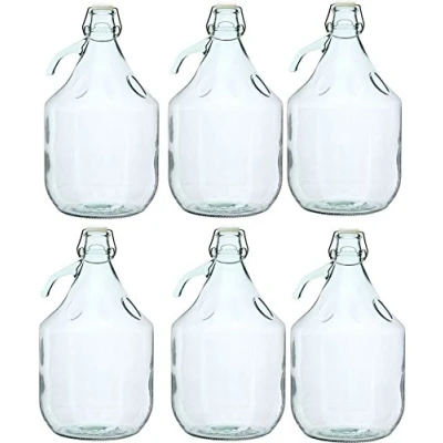 Afbeelding van 6 stuks 5 l fermentatieballon met beugelsluiting fles glazen ballon wijnballon strijkfles gratis levering