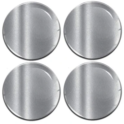 Afbeelding van Biomar Labs® 4 x 68mm 3D Koepelvormige Center Auto Wiel Centre Velgen Hub Zilveren Stickers Decals Voor Caps Voertuig Tuning Embleem A 9768