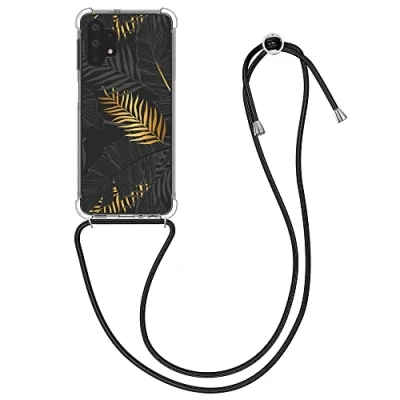 Afbeelding van kwmobile telefoonhoesje geschikt voor Samsung Galaxy A32 5G Hoesje met telefoonkoord Back cover smartphone Case in geel / grijs transparant