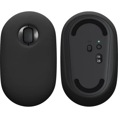 Afbeelding van kwmobile Siliconen beschermhoes compatibel met Logitech Pebble Mouse Zachte muis hoes Meer grip Deels doorschijnend zwart