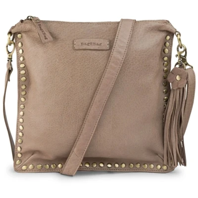 Afbeelding van Bag2Bag Leren Schoudertas Dames Santiago Grey/Taupe