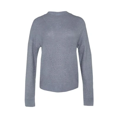 Afbeelding van QS Flauschiger MIT Ajourmuster Trui, Dames, Maat: Medium, Blassblau