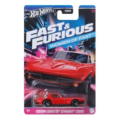 Afbeelding van Hot Wheels Custom Corvette Stingray Coupe van Fast And Furious model auto die cast schaal 1:64 lengte 7 cm