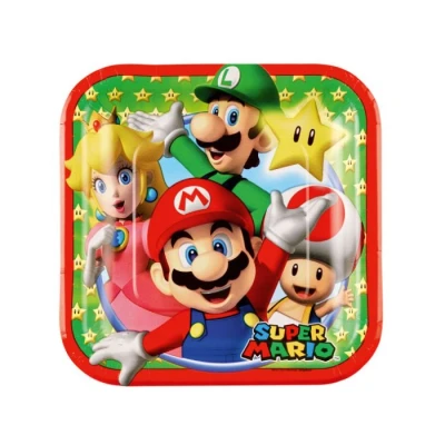 Afbeelding van Super Mario Bordjes Taart, 8st.