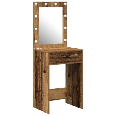 Afbeelding van vidaXL Oude hout MDF 50 x 41 135 cm Spiegel Kaptafel Rechthoekig