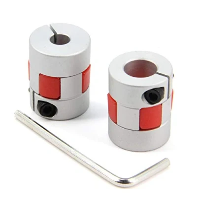 Afbeelding van Zeberoxyz 2 STKS 6.35mm tot 10mm Aluminium Pruim Flexibele As Koppeling Diameter20mm Lengte25mm 6.35x10mm Motor Connector voor 3D Printer CNC Machine en Servo Stapte (6.35x10mm)