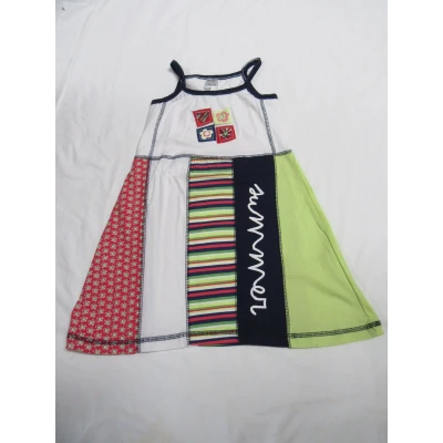 Afbeelding van Dirkje , zomer jurk kleedje wit / marine/ rood/limoen summer 6 jaar 116
