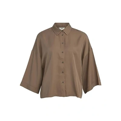 Afbeelding van Object Objtilda BOXY NOOS Overhemdblouse, Dames, Maat: 42, Fossil