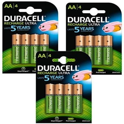 Afbeelding van Duracell Duralock PreCharged Accu (AA, HR6, 1,2 Volt, 2500 mAh) 12 stuks
