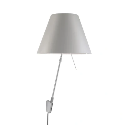 Afbeelding van Luceplan Costanza Wandlamp Telescopisch Met Dimmer Aluminium Body Kap Mistic White