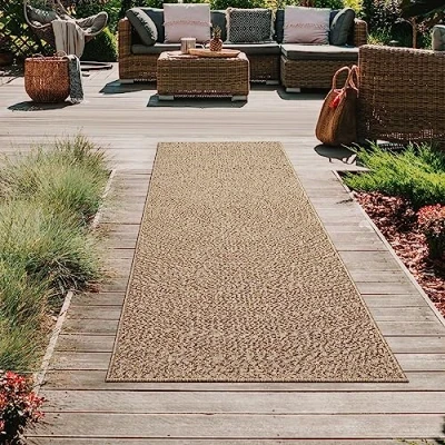 Afbeelding van Teppich Traum Outdoor tapijt voor buiten, loper, lang, weerbestendig, sisallook, tuin, dakterras, balkon, 80 x 250 cm