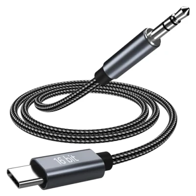 Afbeelding van MMOBIEL USB C naar 3.5mm Audio Aux Jack Kabel 16 Bit Type Hoofdtelefoon Mannelijke Stereokabel Geschikt voor iPhone 15 Series, iPad Pro, Samsung Galaxy S24 S23 S22 etc. 1m